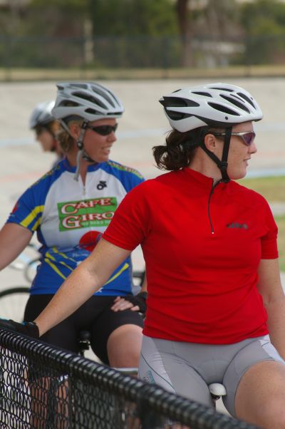 Nicole and Leah waiting for their race