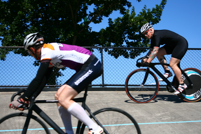 Craig Towers races Nathan Frazer for 3rd in C grade